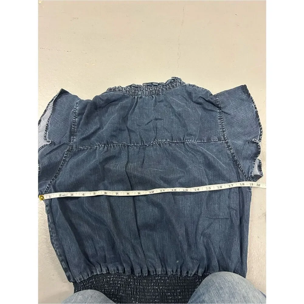 Rails Ruffled Denim Dress, Size Large - Picture 11 of 11